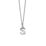 Steff Silver & Diamond Initial S Pendant