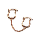 Steff Double Stirrup Chain Link Huggie Earring - Steffans Jewellers