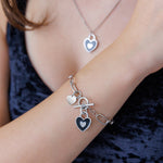 Steff Silver & Black Enamel Lovelock Charm Bracelet - Steffans Jewellers