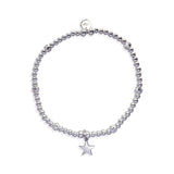 Steff Silver Bead Bracelet with Star Charm