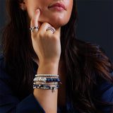 Steff Silver & Sodalite Gemstone Bead Good Karma Bracelet Set