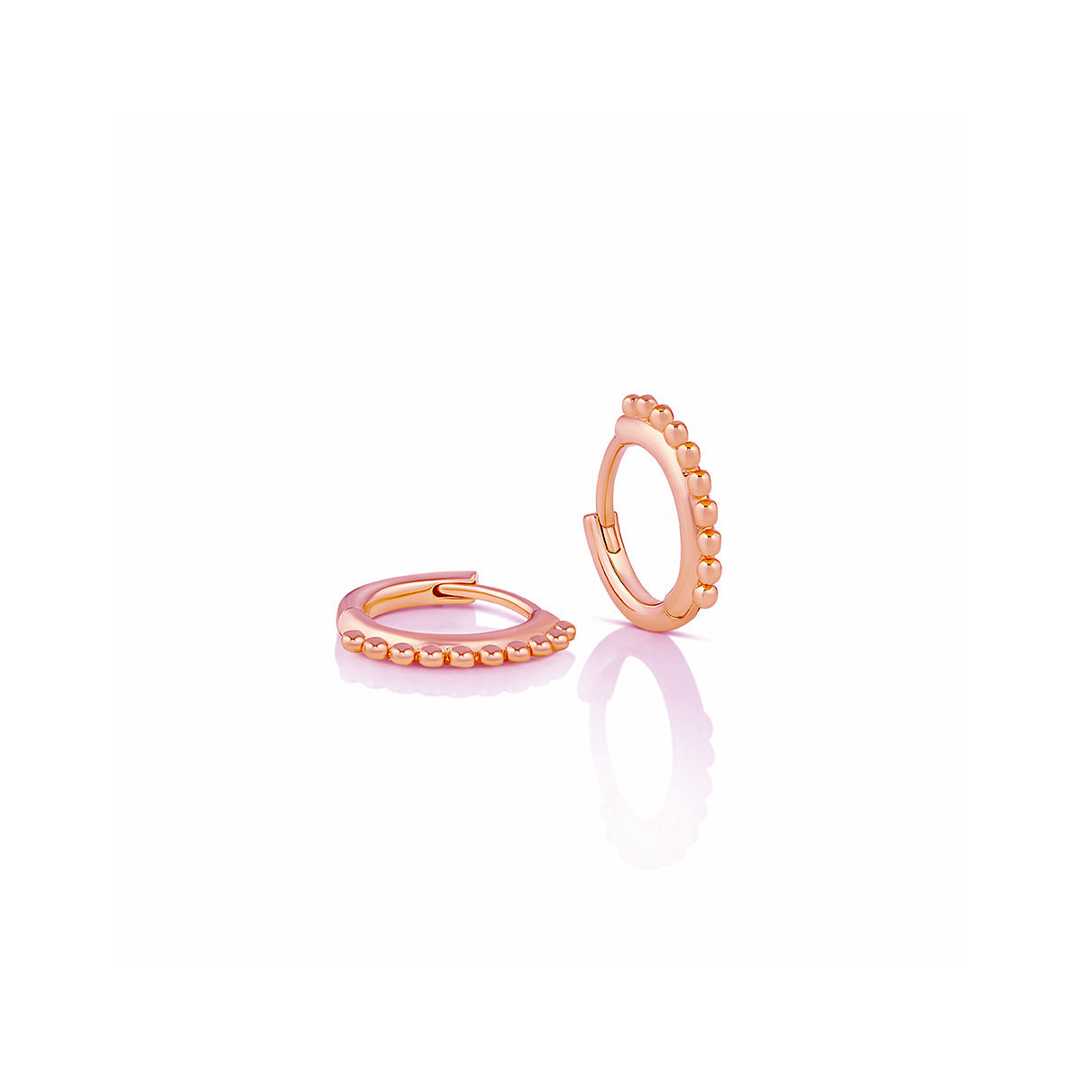 Steff Sterling Silver Granulated Huggie Earrings