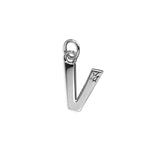 Steff Silver & Diamond Initial V Charm