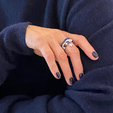 Steff Silver & Kyanite Bead Ring with Star Charm