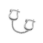 Steff Double Stirrup Chain Link Huggie Earring - Steffans Jewellers
