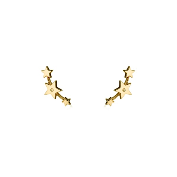 Steff Yellow Gold Vermeil Celestial Star Earrings