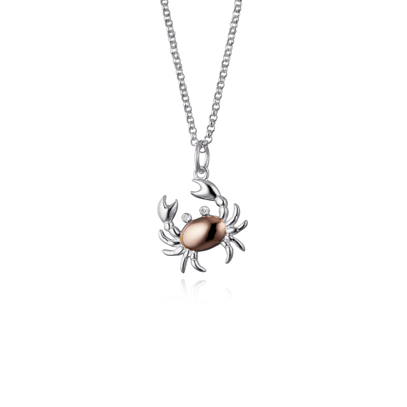Steff Silver & Diamond Crab Pendant