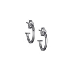Steff Black Rhodium Plated Sterling Silver Small Hoop Earrings - Steffans Jewellers