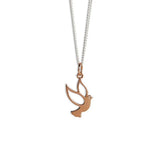 Steff Bloomsbury Rose Gold Plated Silver & Diamond Turtle Dove Pendant with Chain