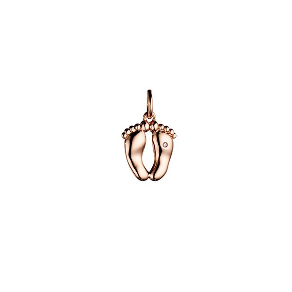 Steff Bloomsbury Rose Gold Vermeil & Diamond Baby Feet Charm - Steffans Jewellers