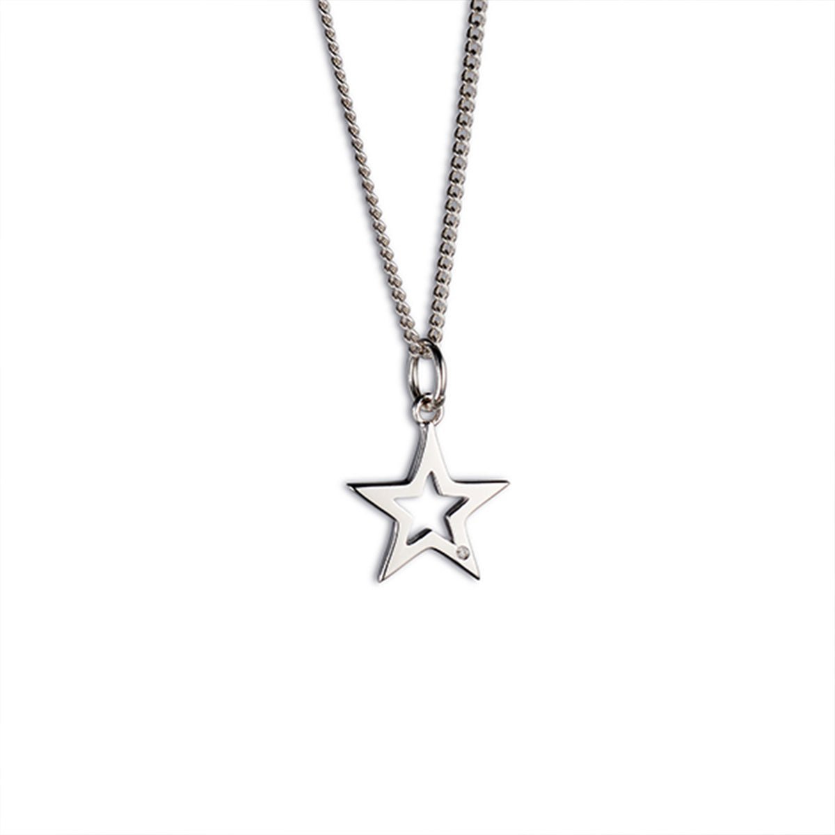 Steff Bloomsbury Silver & Diamond Star Pendant with chain - Steffans Jewellers