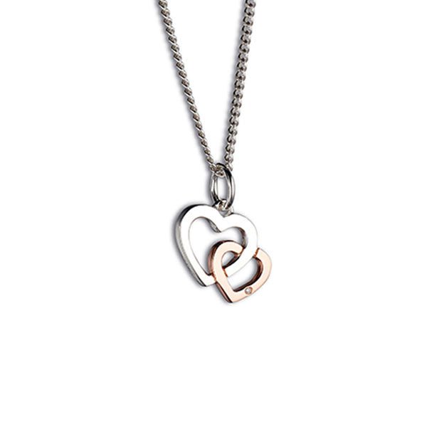 Steff Bloomsbury Silver & Rose Gold Vermeil Interlocking Hearts Charm - Steffans Jewellers