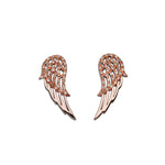 Steff Highgate Rose Gold Plated Silver & Diamond Angel Wing Earrings - Steffans Jewellers