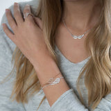 Steff Highgate Rose Gold Plated Silver & Diamonds Angel Wing Bracelet - Steffans Jewellers