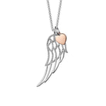 Steff Highgate Silver & Diamond Wing & Rose Gold Heart Pendants with Chain - Steffans Jewellers