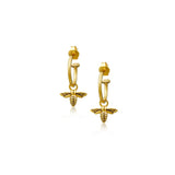 Steff Mix And Match Gold Hoop Earrings With Bee Charms - Steffans Jewellers