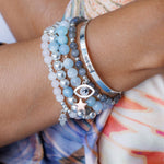 Steff Silver & Aquamarine Big Bead Bracelet - Steffans Jewellers
