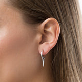Steff Silver Hoop Earrings With Small Talon Charms