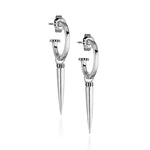 Steff Silver Hoop Earrings With Talon Charms - Steffans Jewellers
