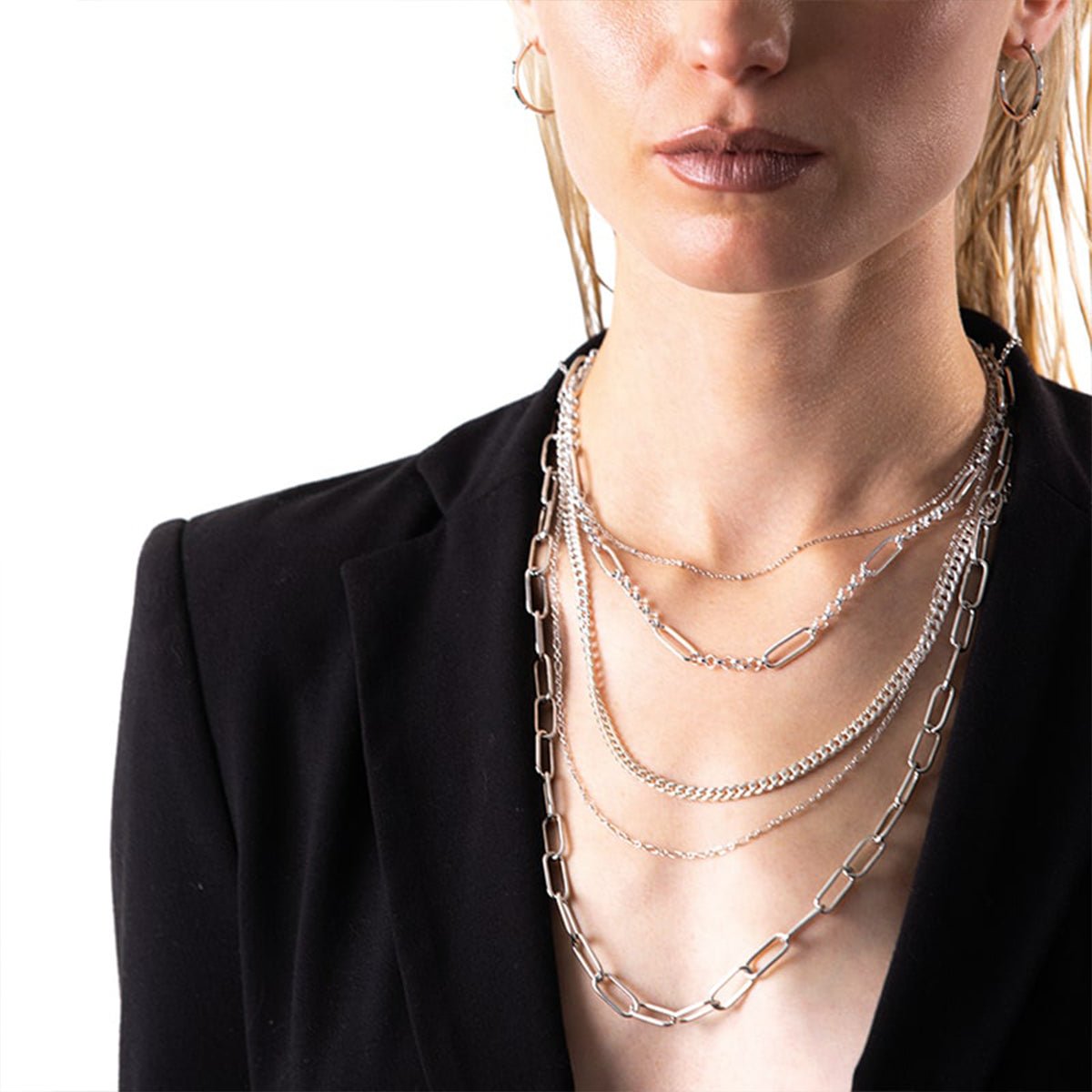 Steff Silver Mix & Match Curb Chain Necklace With Albert Clasps - Steffans Jewellers