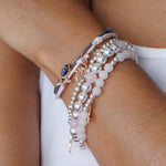 Steff Silver & Rose Quartz Big Bead Bracelet - Steffans Jewellers