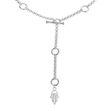 Steff Silver Talisman Hamsa Hand Y Drop Necklace
