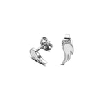 Steff Silver & White Enamel Guardian Angel Wing Stud Earrings - Steffans Jewellers