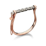 Steff Soho Rose Gold Stirrup Bangle with Silver Bar - Steffans Jewellers