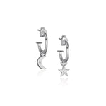 Steff Sterling Silver Celestial Hoop Earrings - Steffans Jewellers
