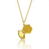 Steff Wildwood Gold Vermeil Bee Hexi Locket - Steffans Jewellers